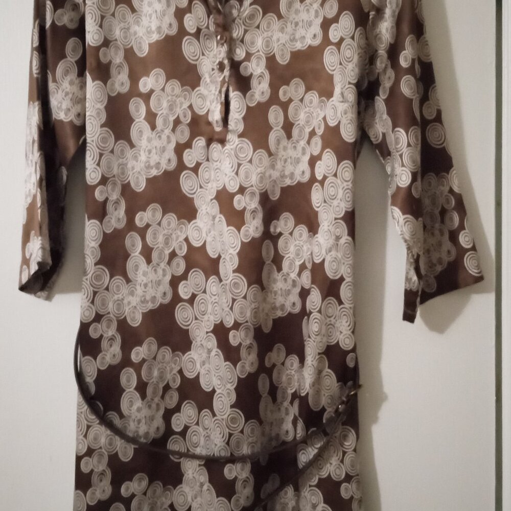 Antilia Femme women's chocolate/white dress sizeL boho retro grunge work